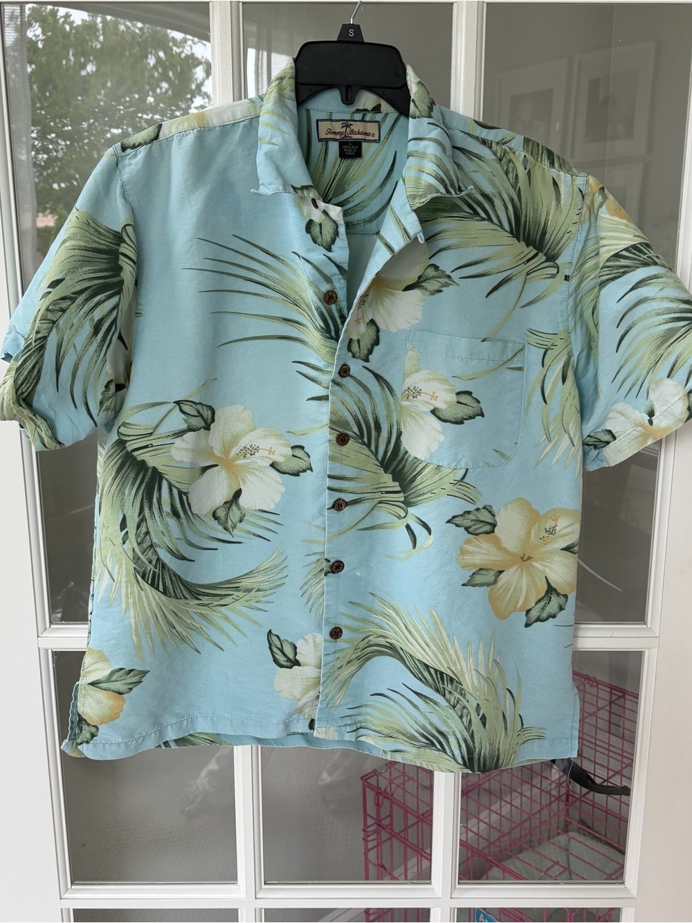 Tommy Bahama Men's 100% Silk Button Up Shirt Hawaiian Theme Size Large